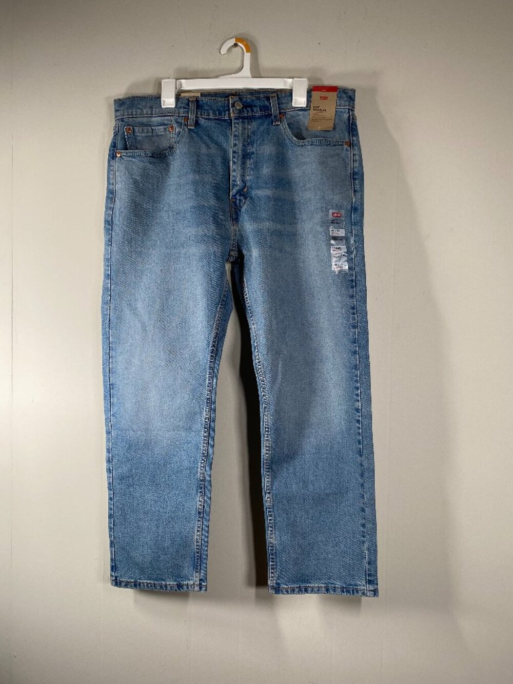 Levi's 505 REGULAR FIT Denim Jeans Men's 38 x 29 Mid Rise Light Wash Blue NWT
